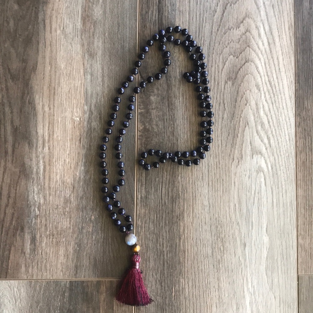 108 semi precious stone mala
